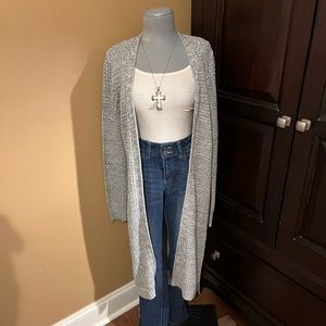 Knitted Grey Long Duster Cardigan
